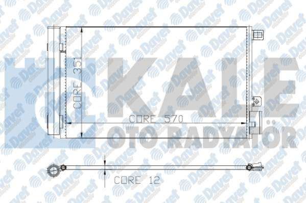 KALE 010ABC050 Klima Radyatoru Linea 1.4 Mpi (570x351x12) (1 Sira Alb Sistem) (Kurutucu Ile)